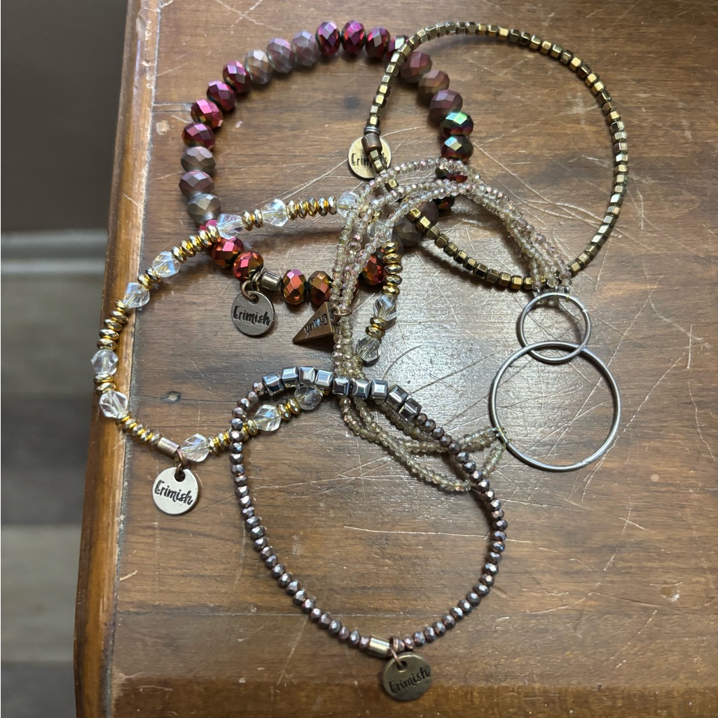 Erimish Multicolor Beaded Bracelet Set With Gold And Silver 9$